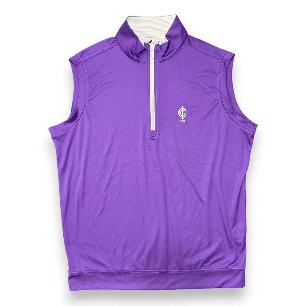 Horn Legend Purple Quarter Zip Vest Size Medium w/ Corporate Logo